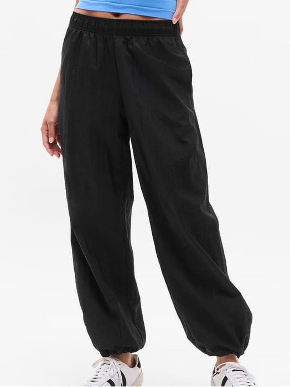 Athleta 2pc soft crinkle texture Lunar Sheen Utility Mid Rise Pant XXS
